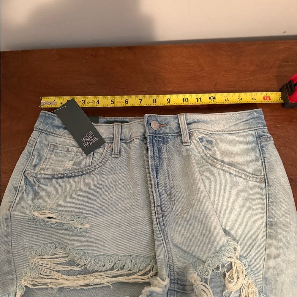 Wild Fable Women's Light Blue Distressed Denim Shorts - Picture 7 of 7